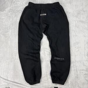 Essentials Fear Of God Black Jogger Sweatpants Logo Size S / Youth XL Relax Y2K